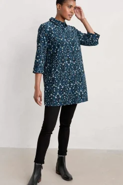 Seasalt Cornwall Tunics<Sky Sketch Needlecord Tunic Floral Blanket Dark Lugger
