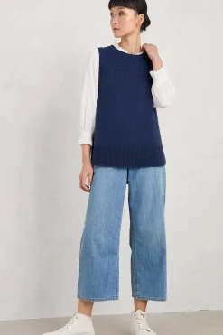 Seasalt Cornwall Knitwear<Smallcombe Organic Cotton Knitted Vest (Gots) Marine