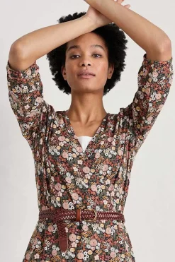 Seasalt Cornwall Dresses<Sowena Jersey Wrap Dress Companion Border Terracotta