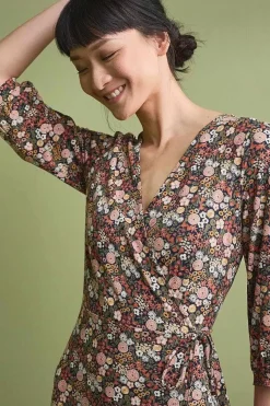 Seasalt Cornwall Dresses<Sowena Jersey Wrap Dress Companion Border Terracotta