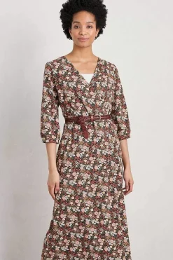 Seasalt Cornwall Dresses<Sowena Jersey Wrap Dress Companion Border Terracotta