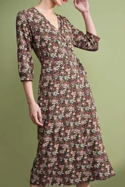 Seasalt Cornwall Dresses<Sowena Jersey Wrap Dress Companion Border Terracotta
