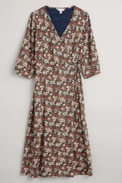 Seasalt Cornwall Dresses<Sowena Jersey Wrap Dress Companion Border Terracotta