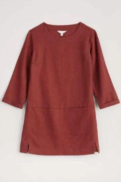 Seasalt Cornwall Tunics<St Agnes Clay Ramie-Blend Tunic Burgundy