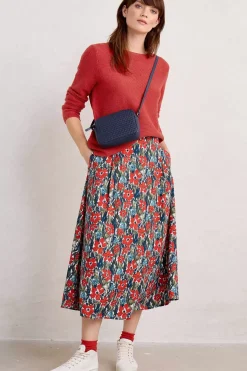 Seasalt Cornwall Skirts<Swallow Hill Printed A-Line Skirt Marsh Marigold Chalk