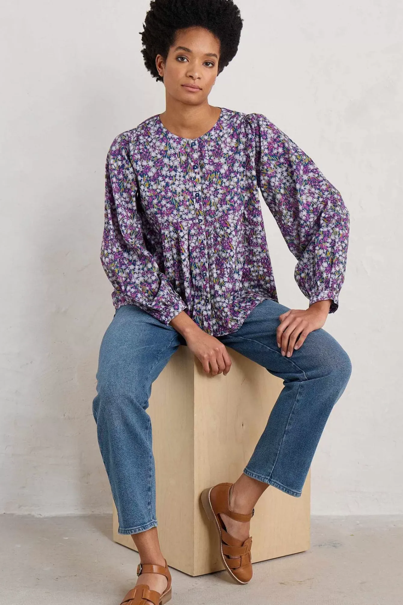 Seasalt Cornwall Tops<Thornapple Organic Cotton Shirt (Gots) Heather Fields Verbena