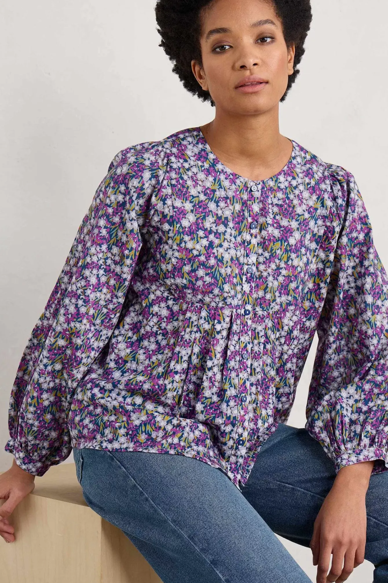 Seasalt Cornwall Tops<Thornapple Organic Cotton Shirt (Gots) Heather Fields Verbena