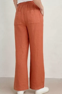 Seasalt Cornwall Trousers & Shorts<Tide Flow Wide Leg Linen Trousers Papaya