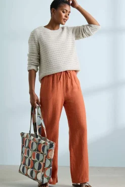 Seasalt Cornwall Trousers & Shorts<Tide Flow Wide Leg Linen Trousers Papaya
