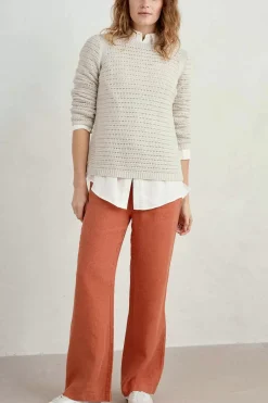 Seasalt Cornwall Trousers & Shorts<Tide Flow Wide Leg Linen Trousers Papaya