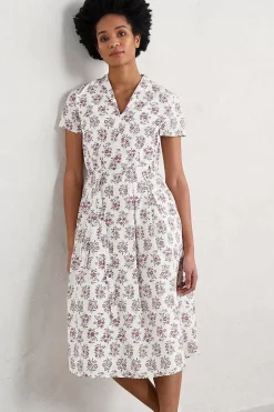 Seasalt Cornwall Dresses<Top Terrace Fit-And-Flare Dress Ink Stamp Floral Chalk