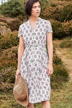 Seasalt Cornwall Dresses<Top Terrace Fit-And-Flare Dress Ink Stamp Floral Chalk