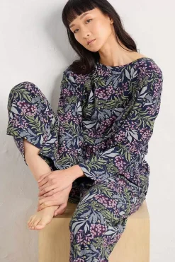 Seasalt Cornwall Nightwear<Tree Shadow Jersey Pyjamas Riverbed Floral Maritime