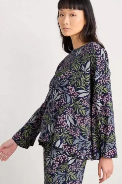 Seasalt Cornwall Nightwear<Tree Shadow Jersey Pyjamas Riverbed Floral Maritime