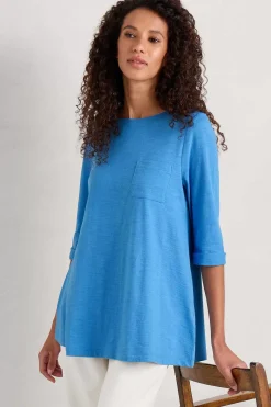 Seasalt Cornwall Tops<Tregonning 3/4 Sleeve Top Clear Sky