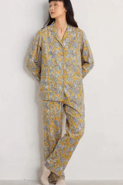 Seasalt Cornwall Nightwear<View Point Pyjamas Woodland Garlic Dark Dijon