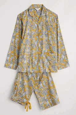 Seasalt Cornwall Nightwear<View Point Pyjamas Woodland Garlic Dark Dijon