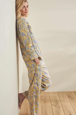 Seasalt Cornwall Nightwear<View Point Pyjamas Woodland Garlic Dark Dijon