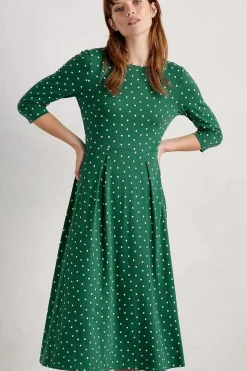 Seasalt Cornwall Dresses<Wild Bouquet 3/4 Sleeve Midi Dress Little Sponge Spot Copse