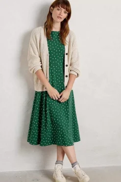 Seasalt Cornwall Dresses<Wild Bouquet 3/4 Sleeve Midi Dress Little Sponge Spot Copse