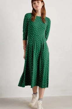 Seasalt Cornwall Dresses<Wild Bouquet 3/4 Sleeve Midi Dress Little Sponge Spot Copse