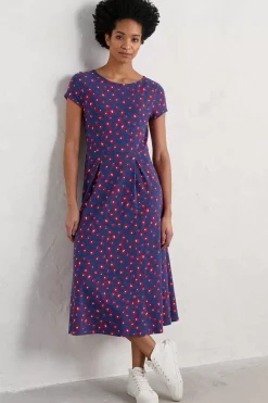 Seasalt Cornwall Dresses<Wild Bouquet Jersey Dress Looping Floral Dark Voyage