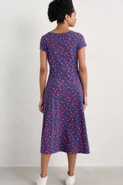Seasalt Cornwall Dresses<Wild Bouquet Jersey Dress Looping Floral Dark Voyage