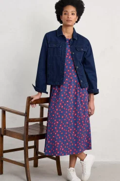 Seasalt Cornwall Dresses<Wild Bouquet Jersey Dress Looping Floral Dark Voyage