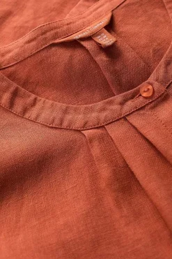 Seasalt Cornwall Tops<Wild Fennel Button Through Linen Top Papaya