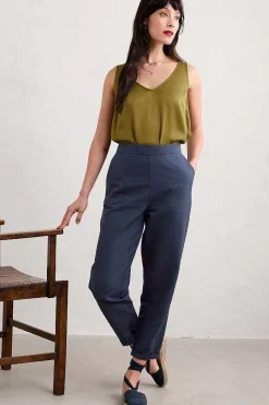 Seasalt Cornwall Tops<Wilder V-Neck Satin Vest Fern Moss