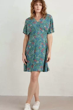 Seasalt Cornwall Dresses<Wilsey Empire Line Flared Sleeve Dress Coastal Meadow Light Squid
