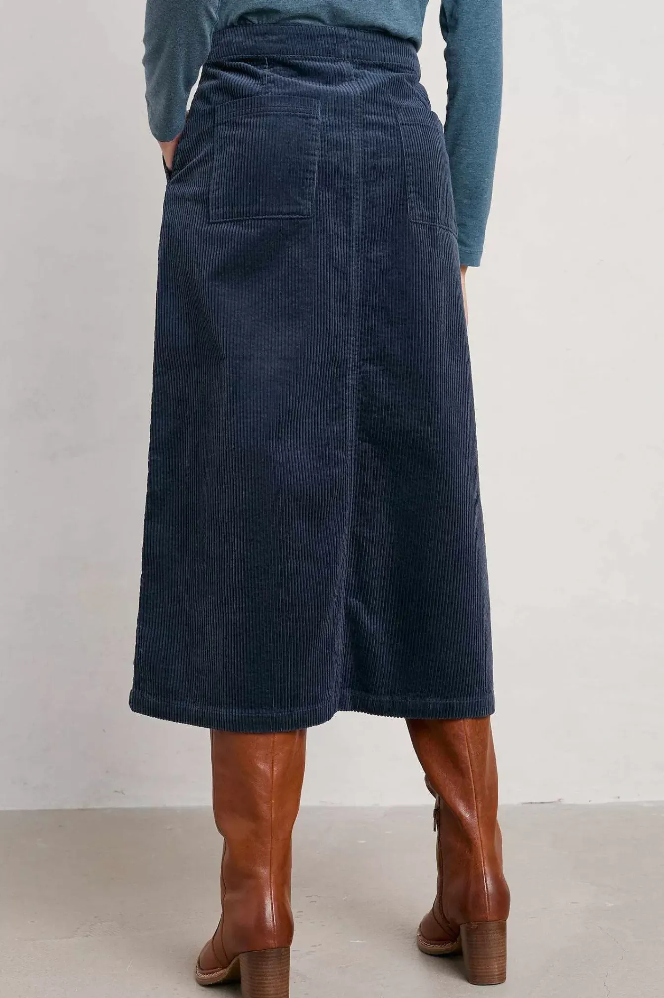 Seasalt Cornwall Skirts<Window Wren Cord Midi Skirt Maritime