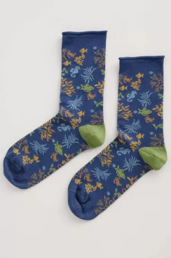 Seasalt Cornwall Socks & Tights<Women's Arty Socks Salt Marsh Maritime
