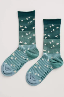 Seasalt Cornwall Socks & Tights<Women's Sailor Socks Starling Scatter Succulent
