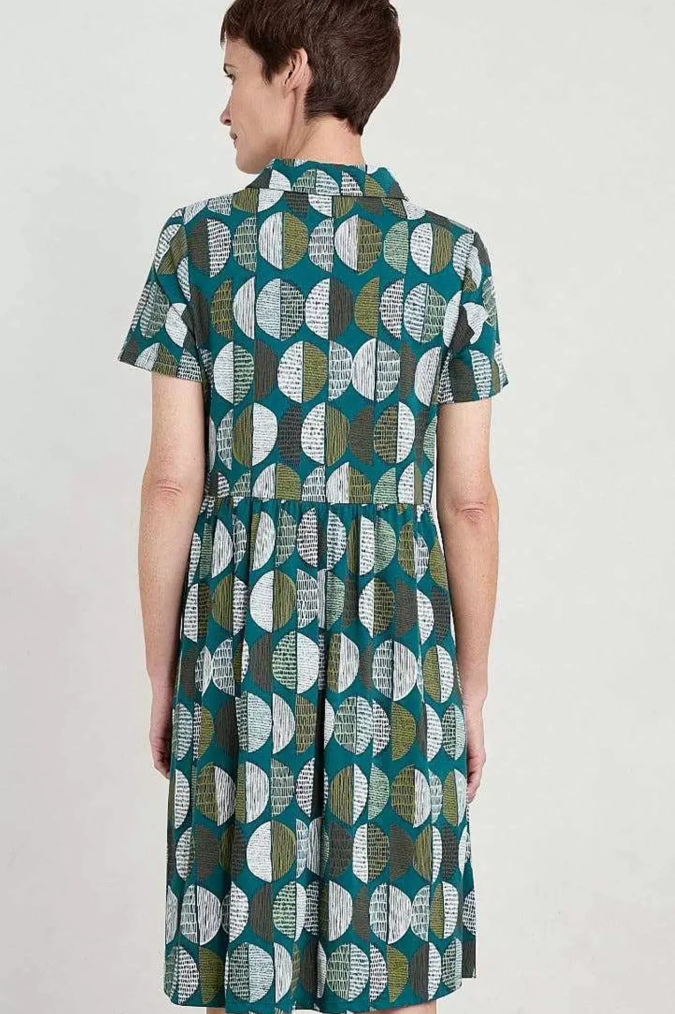Seasalt Cornwall Dresses<Wood Rush Short Sleeve Jersey Dress Circle Markings Seaway