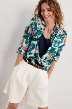Seasalt Cornwall Tops<Wren Flutter Longline Shirt Driftwood Marks Chalk