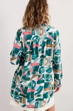 Seasalt Cornwall Tops<Wren Flutter Longline Shirt Driftwood Marks Chalk