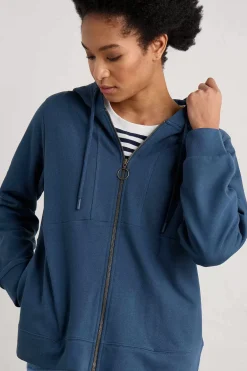 Seasalt Cornwall Tops<Wych Elm Zip Up Hoodie Squall