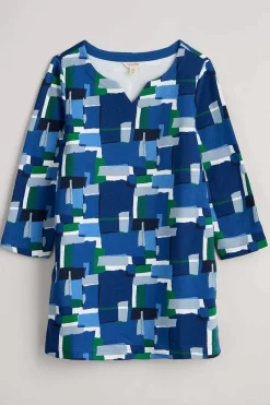 Seasalt Cornwall Tunics<Zora Sweatshirt Tunic Francis Collage Blue Jay