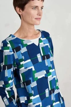 Seasalt Cornwall Tunics<Zora Sweatshirt Tunic Francis Collage Blue Jay